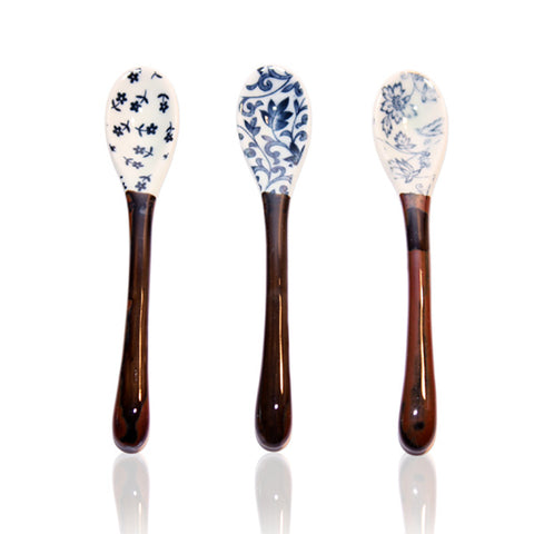 Tsuru-Karakusa Ceramic Spoons Assorted
